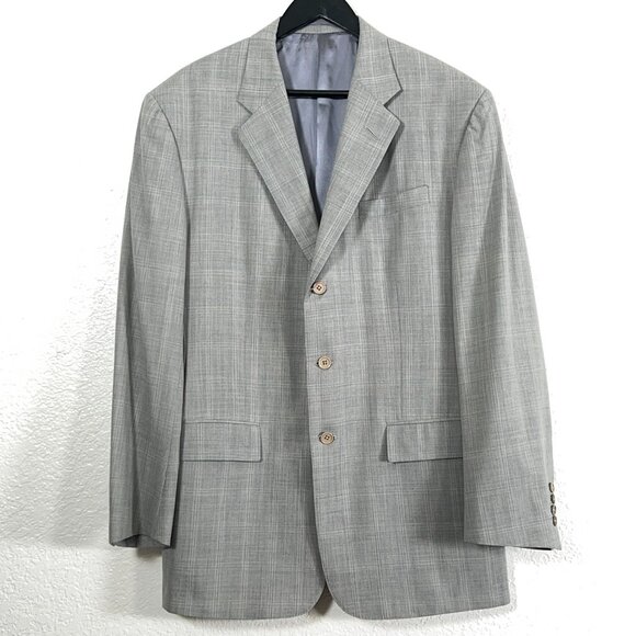 Ralph Lauren Purple Label Douglas 603 Grey Check Wool/Cashmere Blazer Men's 42L - Picture 2 of 11